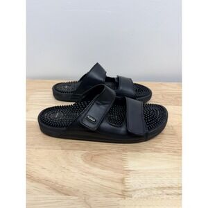 Kenkoh Reflexology Sandals Womens Size 8 Black Massage Acupressure Slides #22